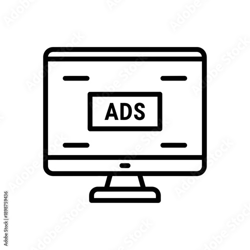 Free Download Digital Advertising Concept Icon on Computer Monitor - GFXLoad