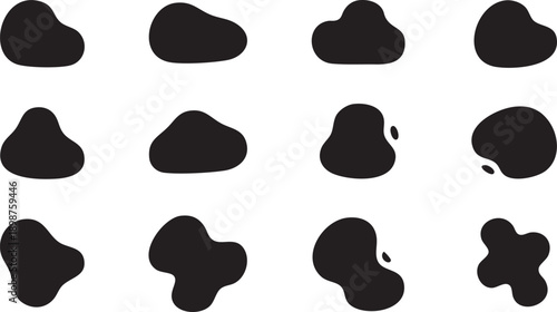Organic blob shapes set, abstract liquid silhouettes for modern design