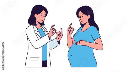 Prenatal Consultation: A caring doctor guides a radiant expecting mother, offering expert prenatal advice and fostering a sense of reassurance and trust