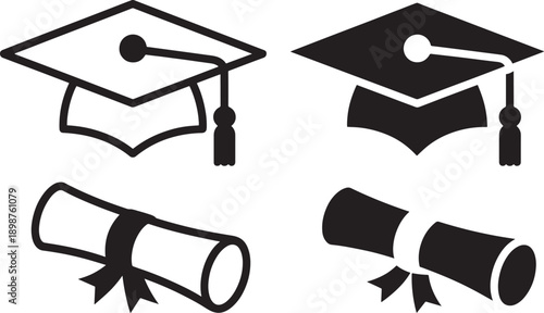 Graduation cap and diploma education school university