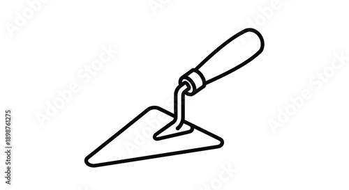 Simple line drawing of a pointing trowel a masonry tool