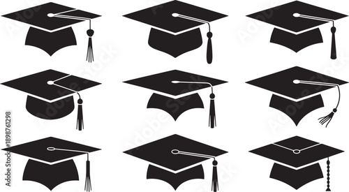 Graduation caps and tassels academic education