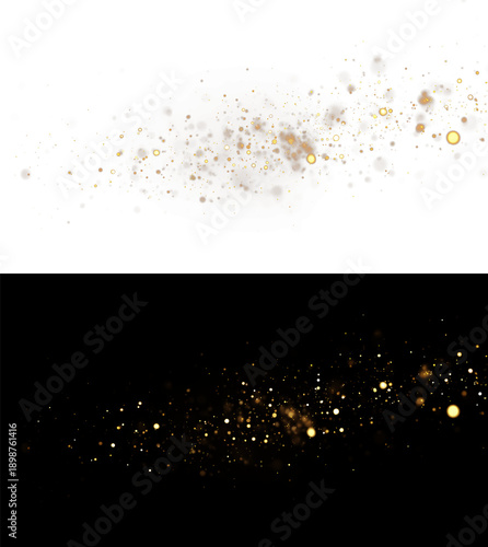 Magical Gold Dust Trail on Dark Background