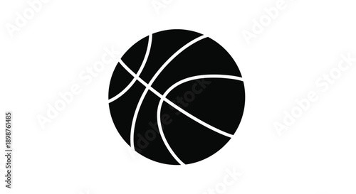 A simple black and white illustration of a regulation basketball