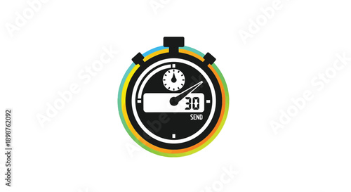 A colorful stopwatch icon displaying a time of thirty seconds