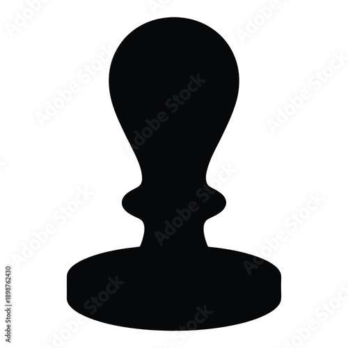 Black Rubber Stamp Silhouette Icon - Curse Mark Symbol for Gaming and UI Design - Isolated Vector Stamper Graphic for Business and Creative Projects