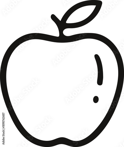 Vector illustration of a red apple with a worm icon isolated on white and black backgrounds.