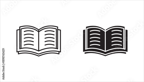 book icon set,  with white background	
