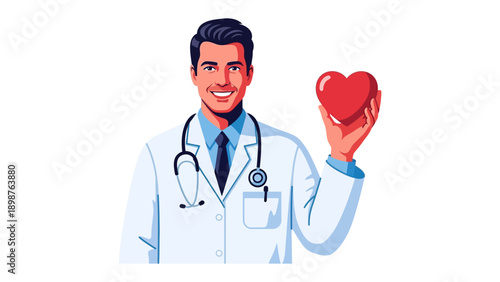 Heartfelt Care: A healthcare professional, embodying compassion and expertise, holds a symbolic red heart, symbolizing health and wellness, showcasing dedication and commitment.