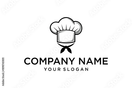 Chef Hat Logo with Bandana for Restaurant and Culinary Business Branding