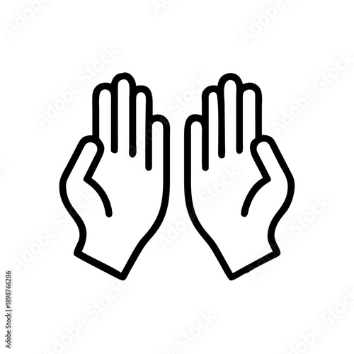 Praying hands illustration in minimalistic style for spirituality and prayer concept