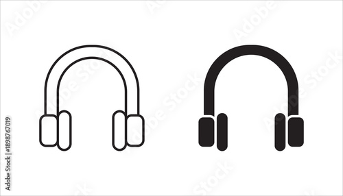 headphone icon set,  with white background vector icon