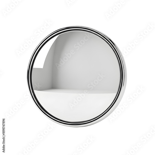 Round convex blind spot mirror isolated on transparent background for car