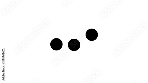 Animation loading bar 3 dots looping progress icon on white background Loading is indicated by a dot 4k video, screen, sign, type, upload motion animation on white background 