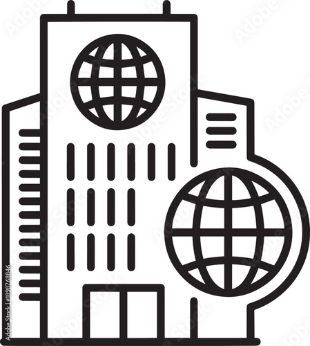 Illustration of Global Business Building Icon