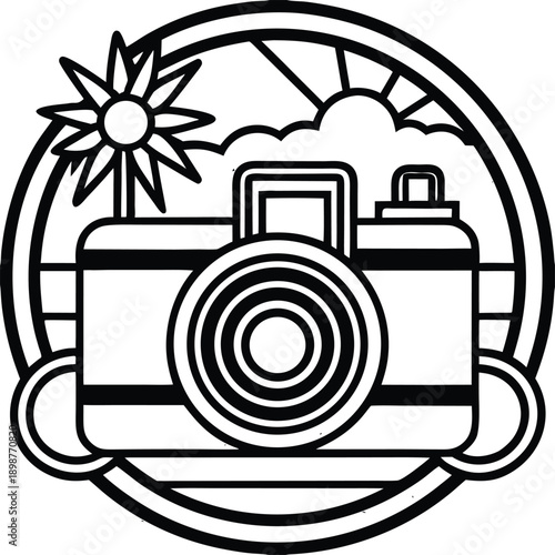 Summer set of web icons in line style. Summer vacation icons for web and mobile app. Travel, beach, tourism, summer holidays, hotel, relax, beach, luggage, passport, sunglasses. Vector illustration
