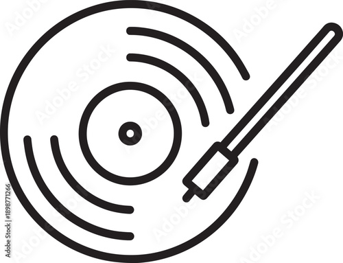 Illustration of Vinyl Record Player Needle Icon