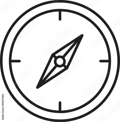 Illustration of Compass Icon Simple Navigation Symbol