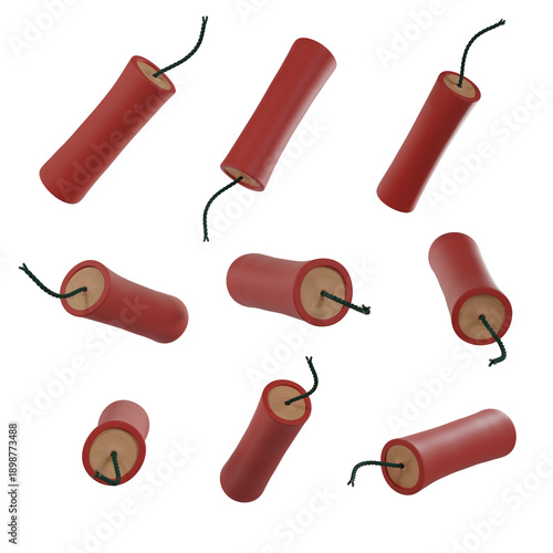 Dynamite boom isolated png 3d high-resolution illustration Realistic
