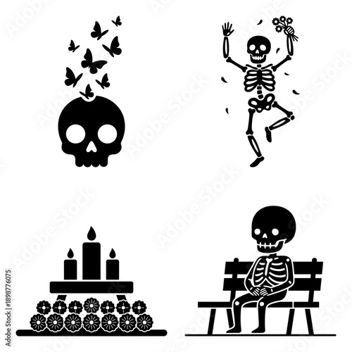 Mexican mariachi trio musician silhouette vector bundle