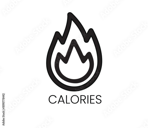 Calories Icon Set | Energy Intake and Diet Calorie Symbols | Vector Outline Icons