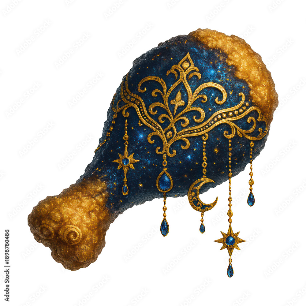 Fototapeta premium PNG Ornate cosmic-themed decorative drumstick