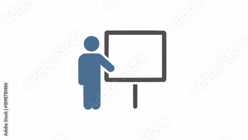 Person standing next to presentation board.