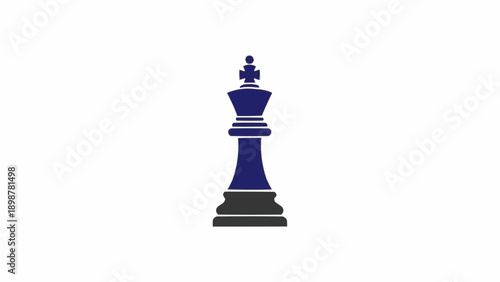 Large blue chess queen piece standing.