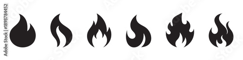 Fire icon vector set. Fire flame symbol. Flame icon collection.