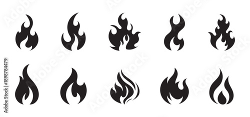 Fire icon collection. Fire flame symbol. concept flame fire icon