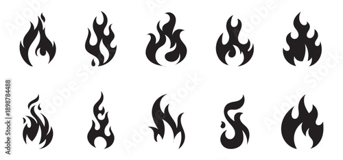 Fire icon collection. Fire flame symbol. concept flame fire icon