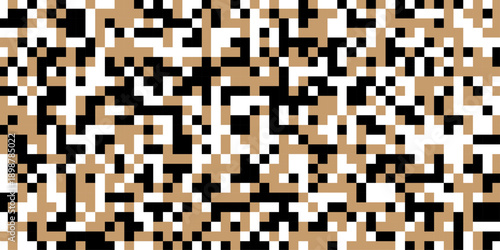 Censorship rectangle abstract pixels geometric background, abstract composition featuring a dense irregular pattern of black and white rectangular blocks creating a pixelated high-quality effect.