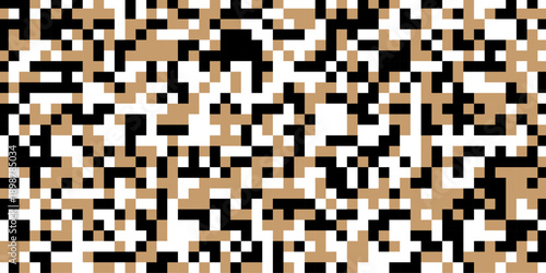 Censorship rectangle abstract pixels geometric background, abstract composition featuring a dense irregular pattern of black and white rectangular blocks creating a pixelated high-quality effect.