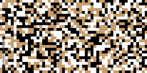 Censorship rectangle abstract pixels geometric background, abstract composition featuring a dense irregular pattern of black and white rectangular blocks creating a pixelated high-quality effect.