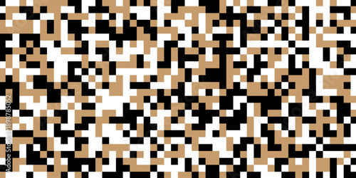 Censorship rectangle abstract pixels geometric background, abstract composition featuring a dense irregular pattern of black and white rectangular blocks creating a pixelated high-quality effect.