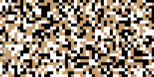 Censorship rectangle abstract pixels geometric background, abstract composition featuring a dense irregular pattern of black and white rectangular blocks creating a pixelated high-quality effect.