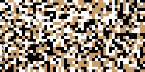 Censorship rectangle abstract pixels geometric background, abstract composition featuring a dense irregular pattern of black and white rectangular blocks creating a pixelated high-quality effect.