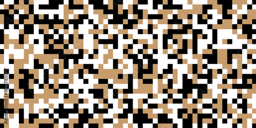 Censorship rectangle abstract pixels geometric background, abstract composition featuring a dense irregular pattern of black and white rectangular blocks creating a pixelated high-quality effect.