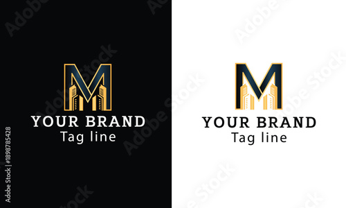 M letter logo for real estate