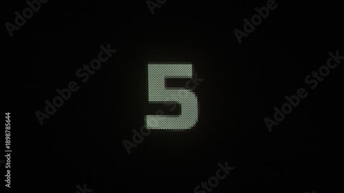 Countdown from ten to zero. Close-up macro shot showing individual RGB pixels. 3D render animation