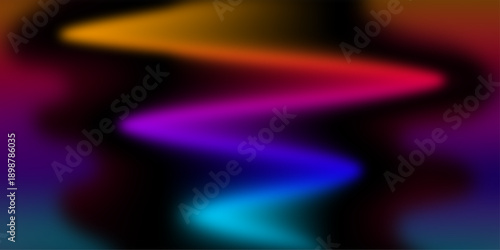 Abstract Dark Background with Vibrant Rainbow Fluid ZigZag Wave