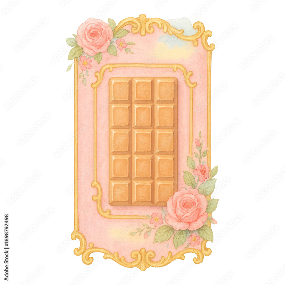 Fototapeta premium PNG Elegant floral chocolate illustration