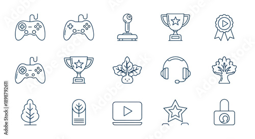 Gaming icons vector set
