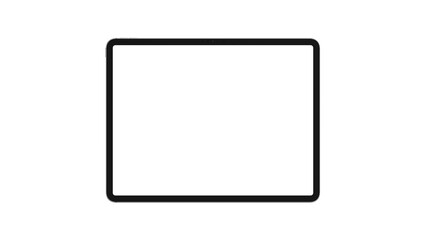 Horizontal tablet mockup on transparent background and empty screen for web design and presentation. 