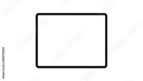 Horizontal tablet mockup on transparent background and empty screen for web design and presentation. 