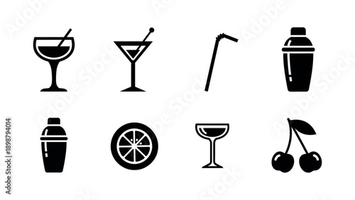 Beverage and bar icons collection