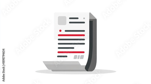 Modern business document, digital file folder, office paper isolated on White Background