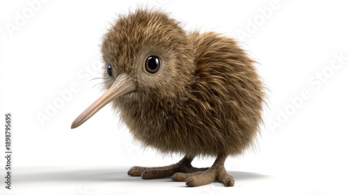 ultra realistic 3D baby kiwi bird