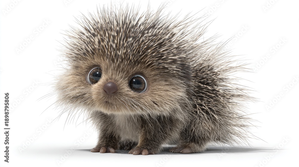 Fototapeta premium ultra realistic 3D baby porcupine