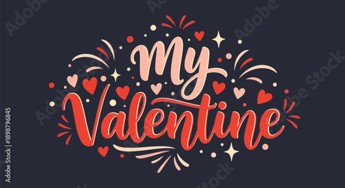 Valentines day greeting with festive elements